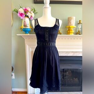 Burlapp 100% Silk Lace Dress Sheer Swiss Dot SMALL